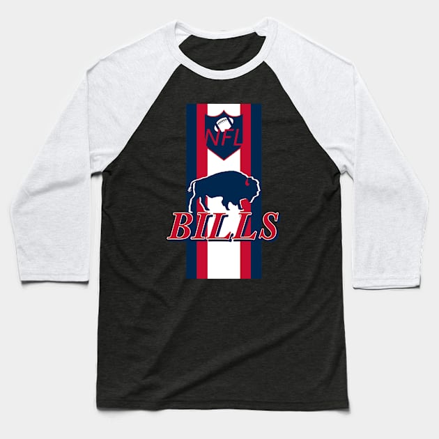 Back Bills Baseball T-Shirt by Skull-blades